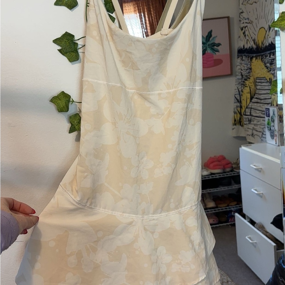 Aerie Cream Floral active Dress